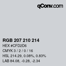 Code couleur: RGB 207 210 214 | qconv.com