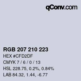 Color code: RGB 207 210 223 | qconv.com