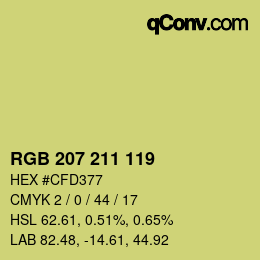 Color code: RGB 207 211 119 | qconv.com