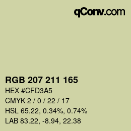 Color code: RGB 207 211 165 | qconv.com