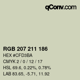 Color code: RGB 207 211 186 | qconv.com