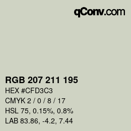 Color code: RGB 207 211 195 | qconv.com