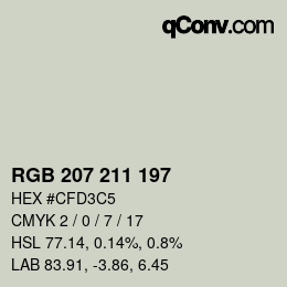 颜色代码: RGB 207 211 197 | qconv.com
