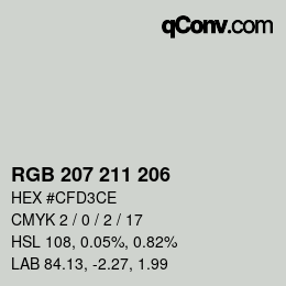 Color code: RGB 207 211 206 | qconv.com