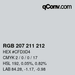 Código de color: RGB 207 211 212 | qconv.com