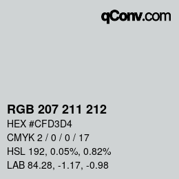 颜色代码: RGB 207 211 212 | qconv.com