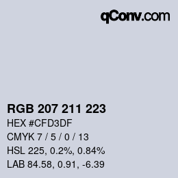 Color code: RGB 207 211 223 | qconv.com