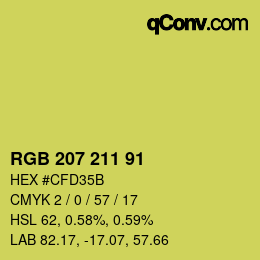 カラーコード: RGB 207 211 91 | qconv.com
