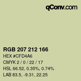 Código de color: RGB 207 212 166 | qconv.com