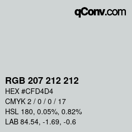 Color code: RGB 207 212 212 | qconv.com