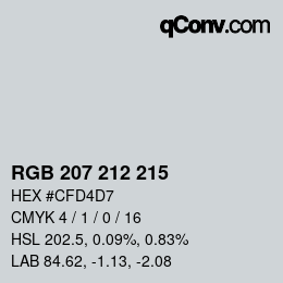 カラーコード: RGB 207 212 215 | qconv.com