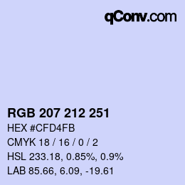 Color code: RGB 207 212 251 | qconv.com