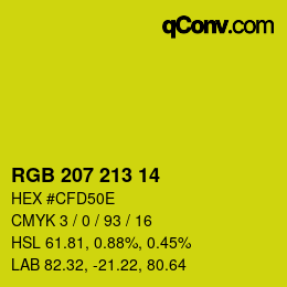 颜色代码: RGB 207 213 14 | qconv.com