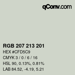 Color code: RGB 207 213 201 | qconv.com