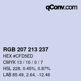 Color code: RGB 207 213 237 | qconv.com