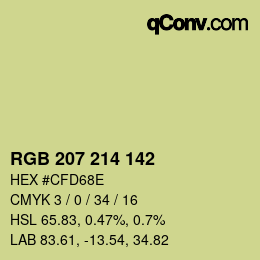 Color code: RGB 207 214 142 | qconv.com