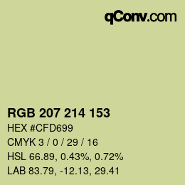 カラーコード: RGB 207 214 153 | qconv.com