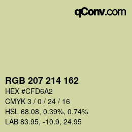 Color code: RGB 207 214 162 | qconv.com