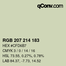 カラーコード: RGB 207 214 183 | qconv.com