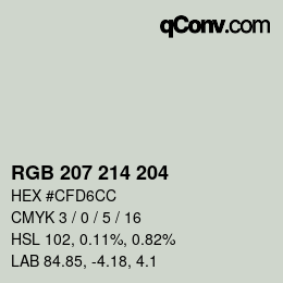 Color code: RGB 207 214 204 | qconv.com