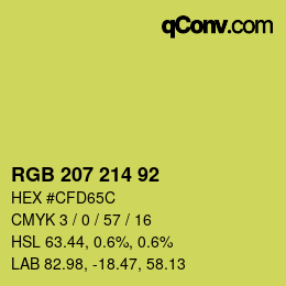 颜色代码: RGB 207 214 92 | qconv.com