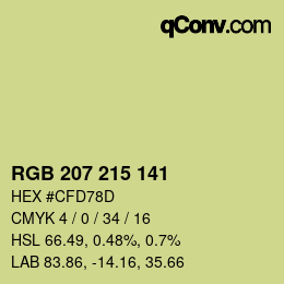 カラーコード: RGB 207 215 141 | qconv.com