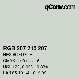 Color code: RGB 207 215 207 | qconv.com