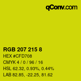カラーコード: RGB 207 215 8 | qconv.com