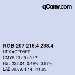 カラーコード: RGB 207 216.4 238.4 | qconv.com