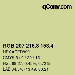 カラーコード: RGB 207 216.8 153.4 | qconv.com