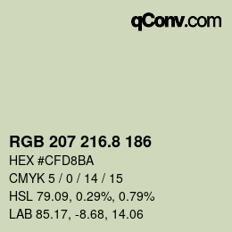 カラーコード: RGB 207 216.8 186 | qconv.com