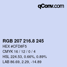 カラーコード: RGB 207 216.8 245 | qconv.com