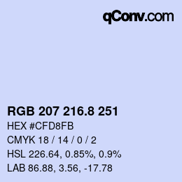 カラーコード: RGB 207 216.8 251 | qconv.com