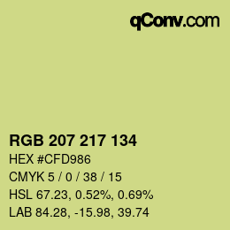 Color code: RGB 207 217 134 | qconv.com