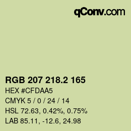 カラーコード: RGB 207 218.2 165 | qconv.com