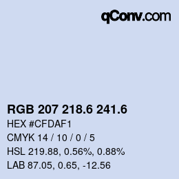 カラーコード: RGB 207 218.6 241.6 | qconv.com