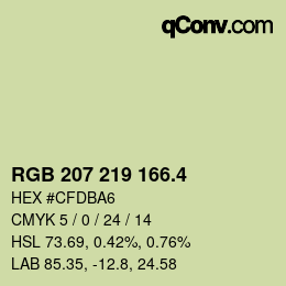 カラーコード: RGB 207 219 166.4 | qconv.com