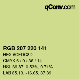カラーコード: RGB 207 220 141 | qconv.com