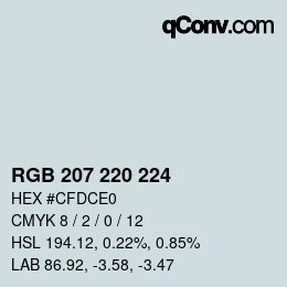 Farbcode: RGB 207 220 224 | qconv.com