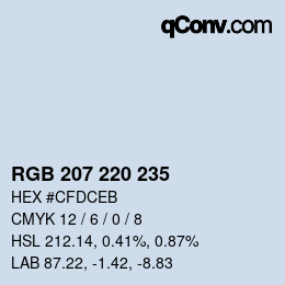 Color code: RGB 207 220 235 | qconv.com