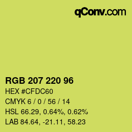 Farbcode: RGB 207 220 96 | qconv.com