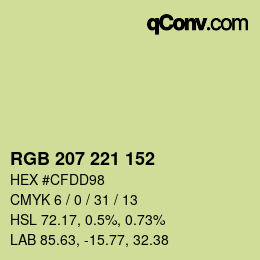 颜色代码: RGB 207 221 152 | qconv.com