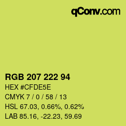 Color code: RGB 207 222 94 | qconv.com