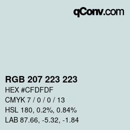 Código de color: RGB 207 223 223 | qconv.com