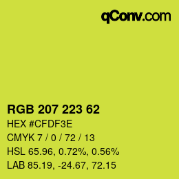 カラーコード: RGB 207 223 62 | qconv.com