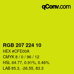 Color code: RGB 207 224 10 | qconv.com