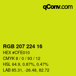 Código de color: RGB 207 224 16 | qconv.com