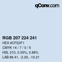 Color code: RGB 207 224 241 | qconv.com