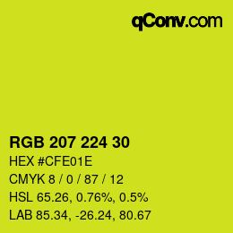 カラーコード: RGB 207 224 30 | qconv.com