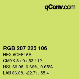 Color code: RGB 207 225 106 | qconv.com
